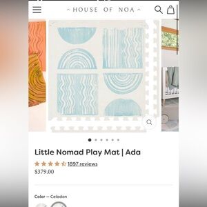 Little Nomad Play Mat | Ada - Celadon Wave Print